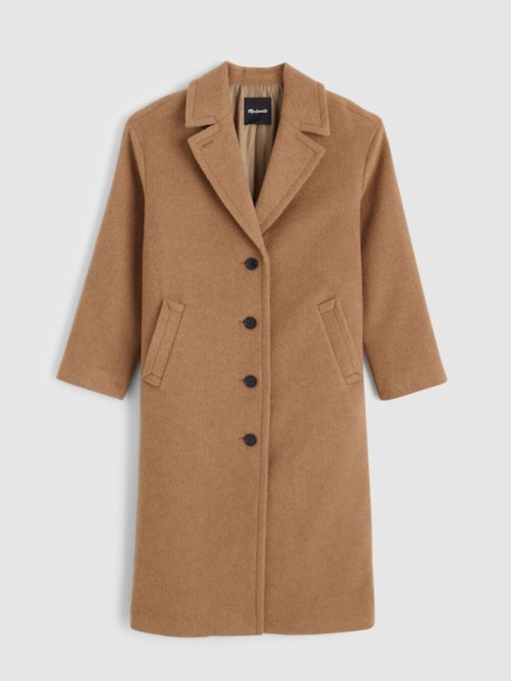 NWT Madewell | The Alonzo Coat | Camel Brown | Alpaca wool blend peacoat | XL